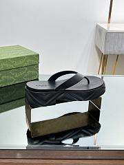 Gucci Black Logo Rubber Platform Sandal - 5