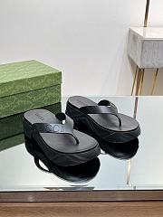 Gucci Black Logo Rubber Platform Sandal - 4