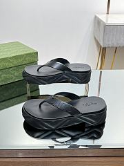Gucci Black Logo Rubber Platform Sandal - 2