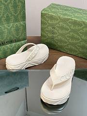 Gucci White Logo Rubber Platform Sandal - 2