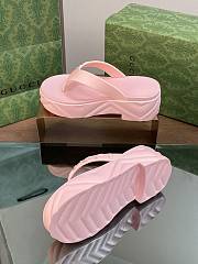 Gucci Pink Logo Rubber Platform Sandal - 5