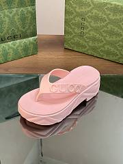 Gucci Pink Logo Rubber Platform Sandal - 4