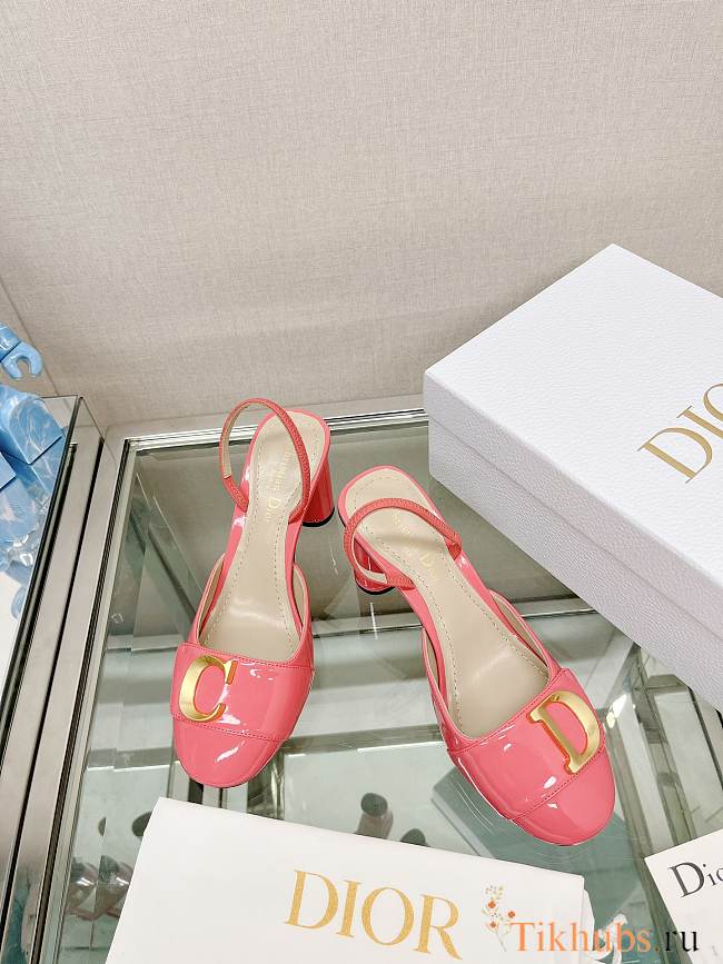 Dior C'est Slingback Pump Pink Patent Calfskin 8cm - 1