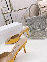 Manolo Blahnik Hangisimu Mules Yellow 7cm - 5