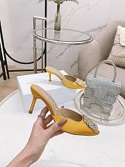 Manolo Blahnik Hangisimu Mules Yellow 7cm - 3