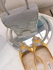 Manolo Blahnik Hangisimu Mules Yellow 7cm - 2