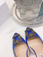 Manolo Blahnik Hangisimu Mules Blue 7cm - 5