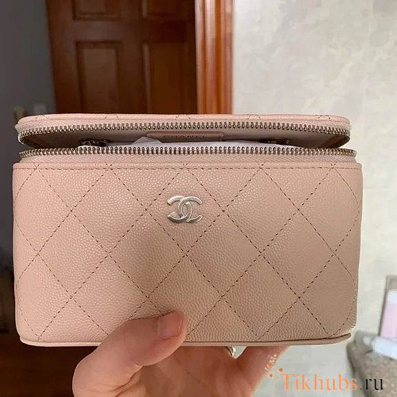 Chanel Beige Caviar Vanity Crossbody Bag 22C 17cm - 1