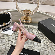 Chanel Slingbacks Pink & Black Heels 5cm - 5