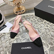 Chanel Slingbacks Pink & Black Heels 5cm - 4