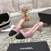 Chanel Slingbacks Pink & Black Heels 5cm - 2