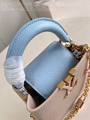 Louis Vuitton LV Mini Capucines Beige Blue Bag 21cm - 3