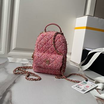 Chanel Mini Phone Holder Backpack Pink 18x13x9cm