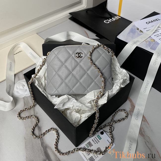 Chanel Clutch With Chain Caviar Grey 16x11x2.5cm - 1