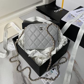 Chanel Clutch With Chain Caviar Grey 16x11x2.5cm