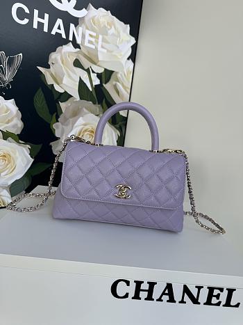 Chanel Coco Handle Flap Bag Purple Caviar 24cm