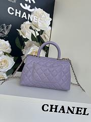 Chanel Coco Handle Flap Bag Purple Caviar 24cm - 6