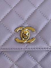 Chanel Coco Handle Flap Bag Purple Caviar 24cm - 5