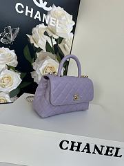Chanel Coco Handle Flap Bag Purple Caviar 24cm - 3
