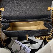Chanel 23s Flap Bag Handle Black Caviar Gold 19x13x7.5cm - 4