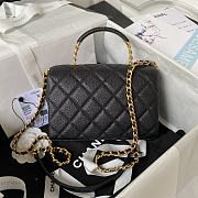 Chanel 23s Flap Bag Handle Black Caviar Gold 19x13x7.5cm - 2