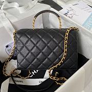 Chanel 23s Flap Bag Handle Black Caviar Gold 22x14.5x8cm - 2