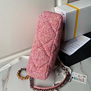 Chanel 19 Large Flap Bag Pink Tweed 30cm - 6