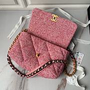 Chanel 19 Large Flap Bag Pink Tweed 30cm - 5