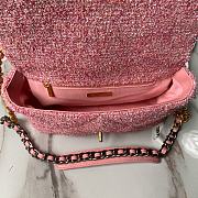 Chanel 19 Large Flap Bag Pink Tweed 30cm - 3