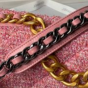 Chanel 19 Large Flap Bag Pink Tweed 30cm - 2