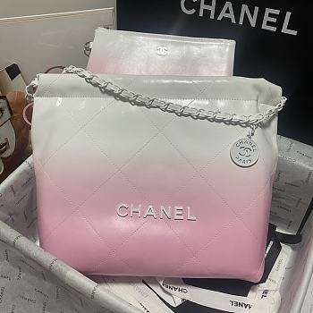 Chanel 22 Handbag White & Light Pink 35x37x7cm