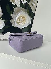 Chanel Flap Top Handle Bag Purple Gold 20x12x6cm - 4