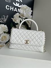 Chanel Coco Handle Flap Bag White Caviar 29cm - 1