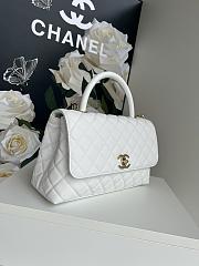 Chanel Coco Handle Flap Bag White Caviar 29cm - 3