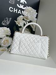 Chanel Coco Handle Flap Bag White Caviar 29cm - 2