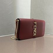 Fendi Fendigraphy Wallet On Chain Red Wine 21.5x14.5x11cm - 5