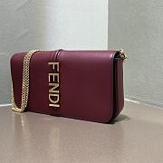 Fendi Fendigraphy Wallet On Chain Red Wine 21.5x14.5x11cm - 4