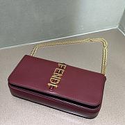 Fendi Fendigraphy Wallet On Chain Red Wine 21.5x14.5x11cm - 2