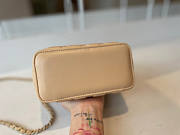 Chanel Vanity Case Top Handle Beige Lambskin Gold 17cm - 6