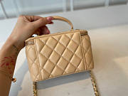 Chanel Vanity Case Top Handle Beige Lambskin Gold 17cm - 2