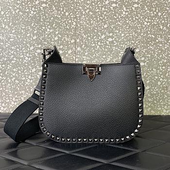 Valentino Garavani Rockstud Leather Black Shoulder Bag 26x20x8cm
