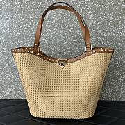 Valentino Garavani Rockstud Raffia Tote Bag 31x30x13.5cm - 1