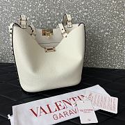 Valentino Garavani Rockstud Tote Bag White 26x11x24cm - 5