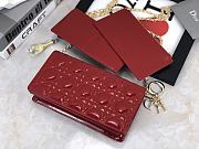 Dior Lady Pouch Patent Red Bag 21.5 x 11.5 x 3 cm - 5