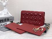 Dior Lady Pouch Patent Red Bag 21.5 x 11.5 x 3 cm - 2