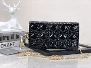 Dior Lady Pouch Patent Black Bag 21.5 x 11.5 x 3 cm - 1