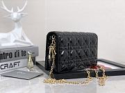 Dior Lady Pouch Patent Black Bag 21.5 x 11.5 x 3 cm - 6