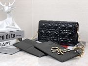 Dior Lady Pouch Patent Black Bag 21.5 x 11.5 x 3 cm - 5