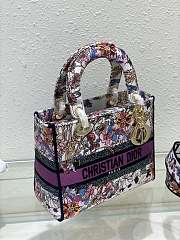 Dior Medium Lady D-Lite Bag White Multicolor Saisons 24 x 20 x 12 cm - 5