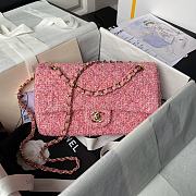 Chanel Medium Flap Bag Tweed Pink 25cm - 1